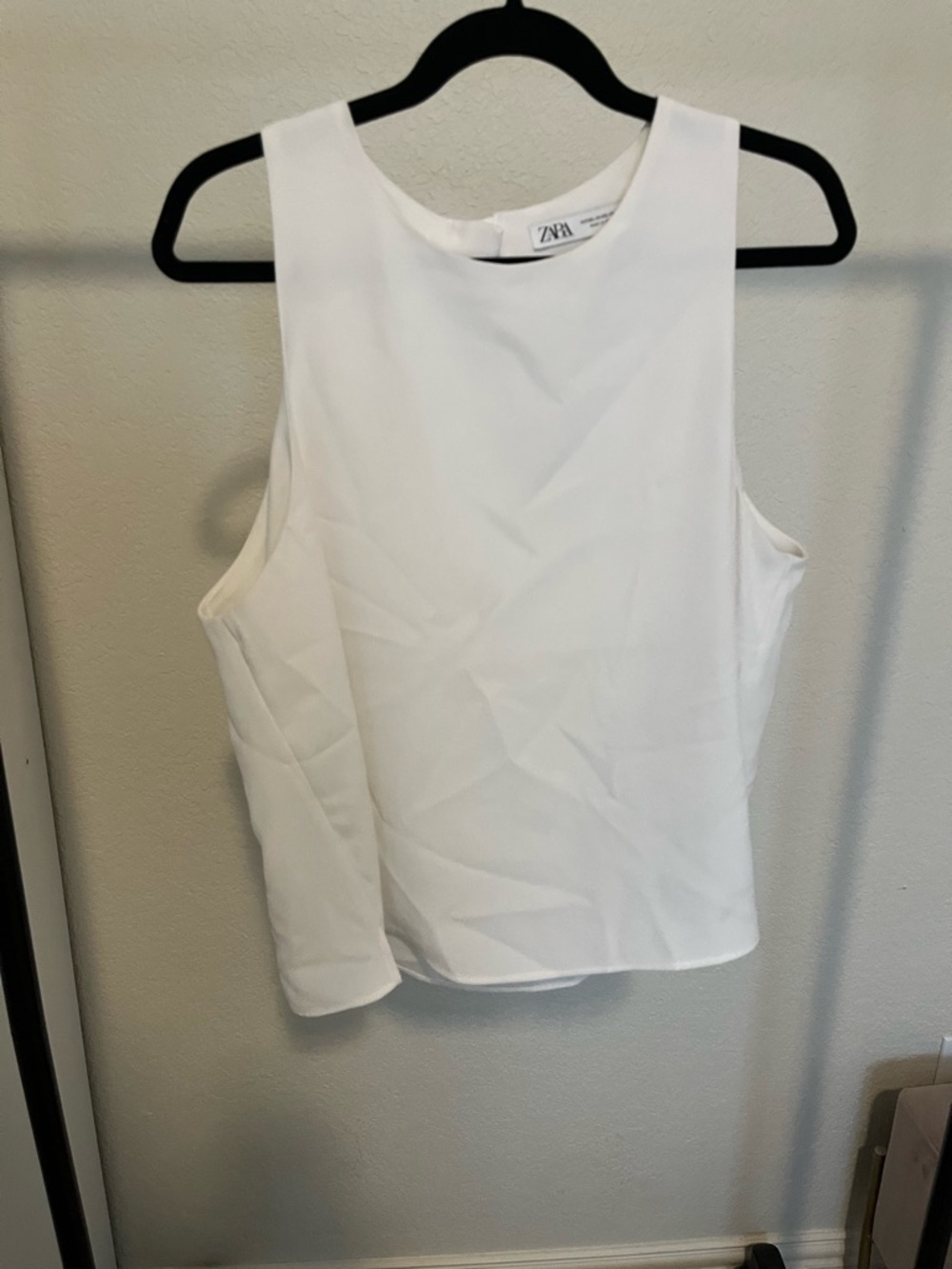 Zara White High-Neck Tank Top